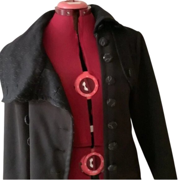 VOYOU - Jacket with a large falling collar double-breasted Black - Small - Picture 8 of 9